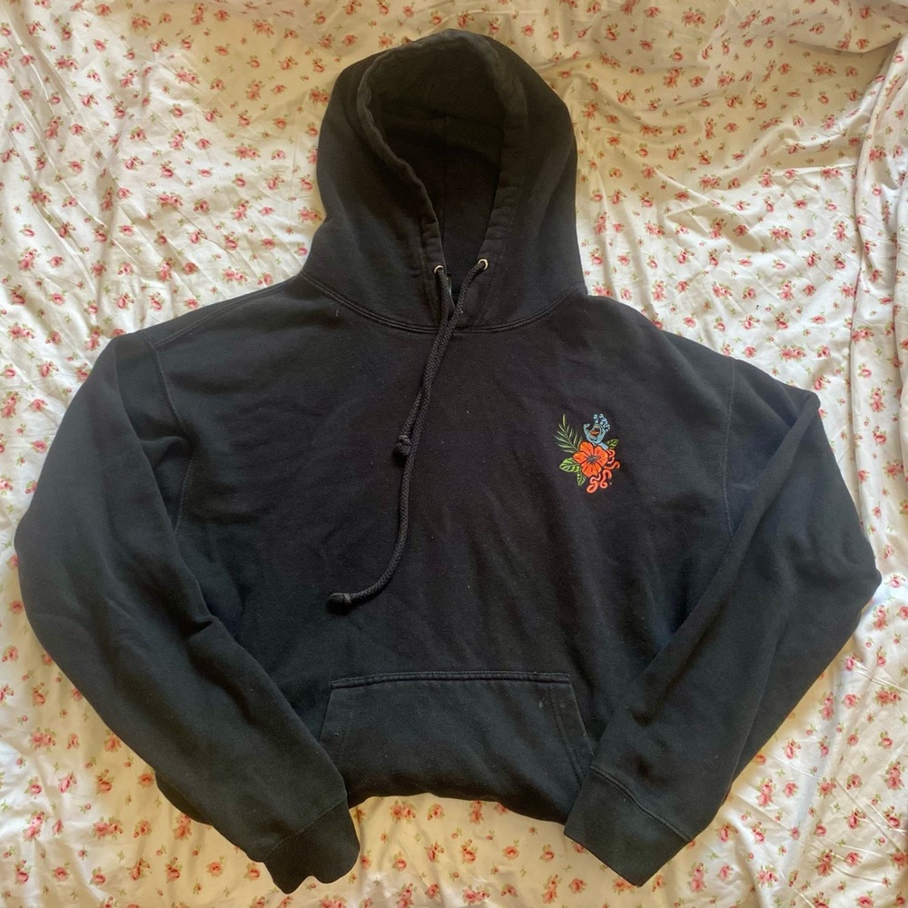 Santa Cruz Black Hoodie with Floral pattern